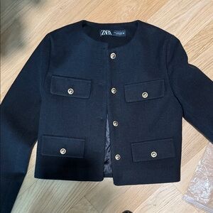 Women’s zara Black blazer with Gold Buttons